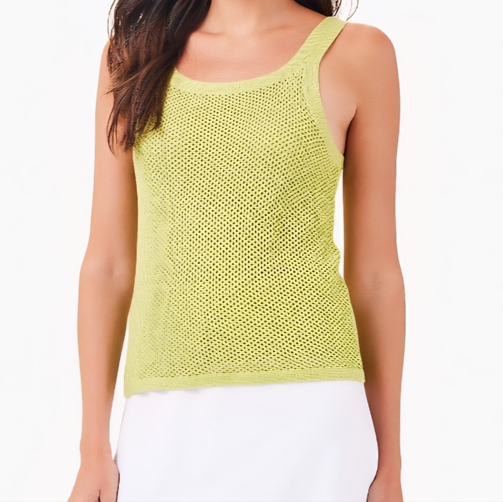NWT NIC+ZOE Green Mesh Sleeveless Tank Top, XLARGE
